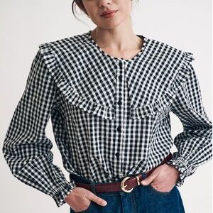 Nobody's Child Black Gingham Blouse 36 (4)
